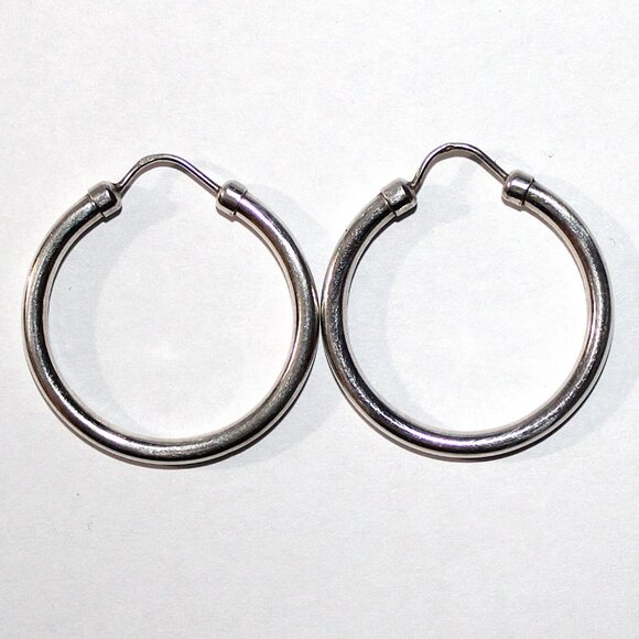 Jewelry - Sterling Silver Hollow Tube Hoop Earrings